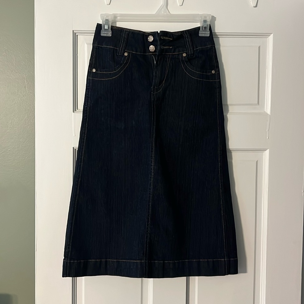 Cato Girls Dark Denim Maxi Skirt size 8